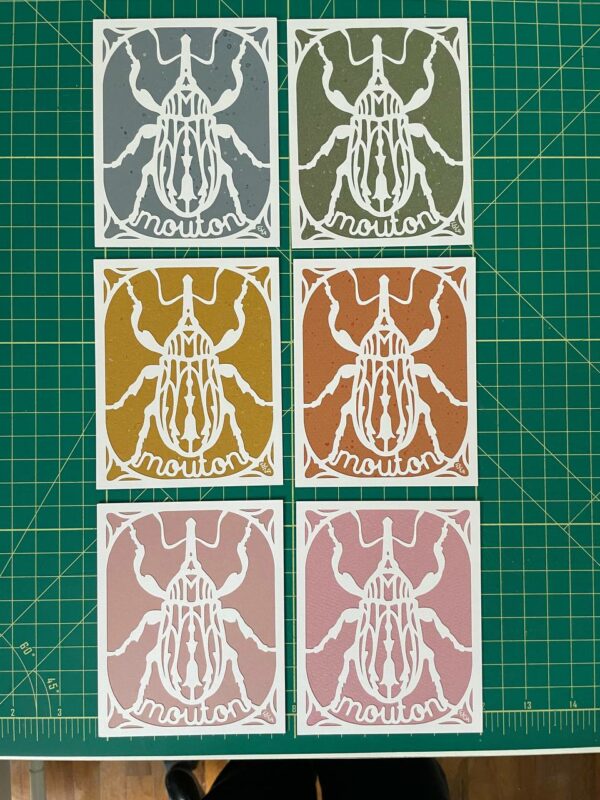 Personalized Mouton papercut cards, pastel colors - Image 2